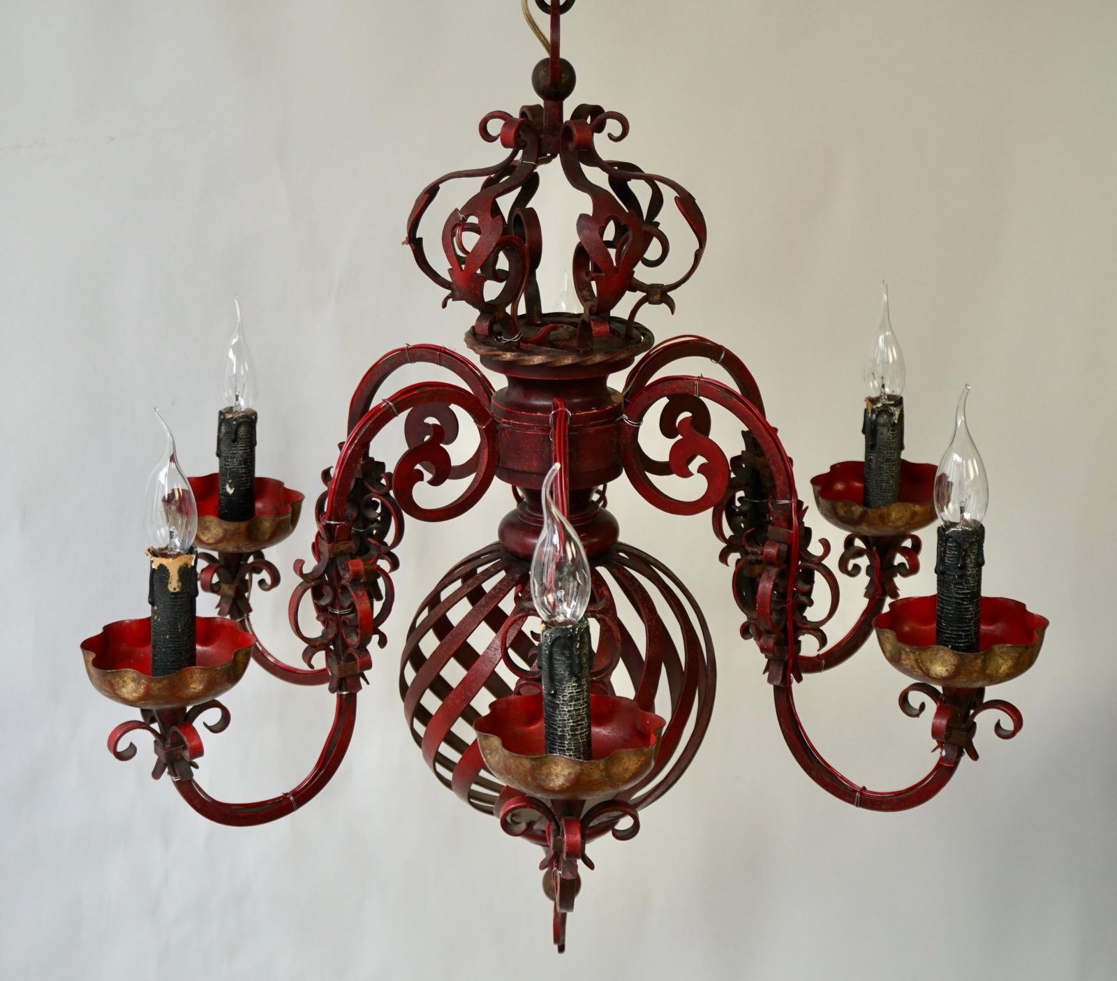 photo for sale French Wrought Iron Chandelier