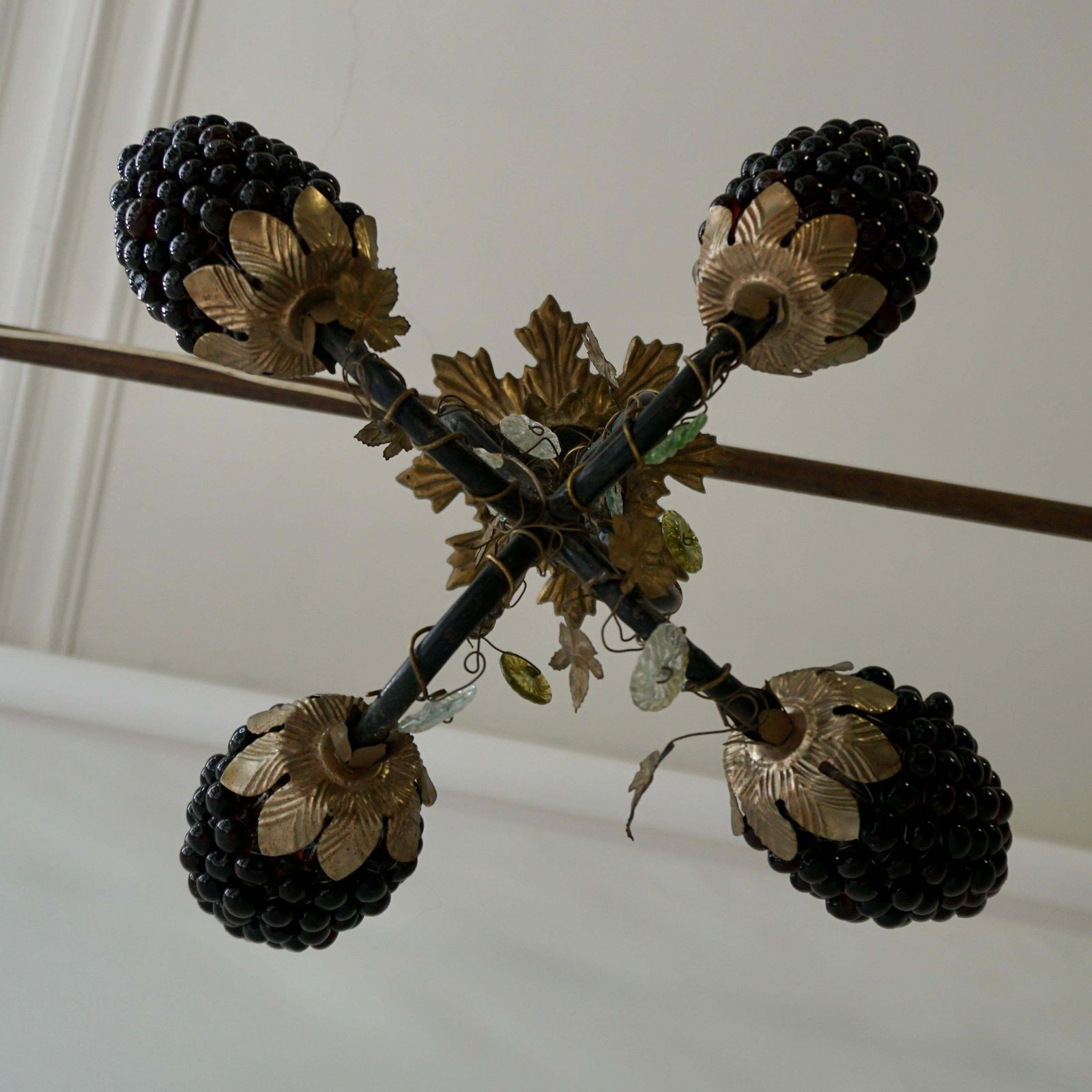 Italian Venetian Murano Glass Grape And Flower Chandelier photo buy