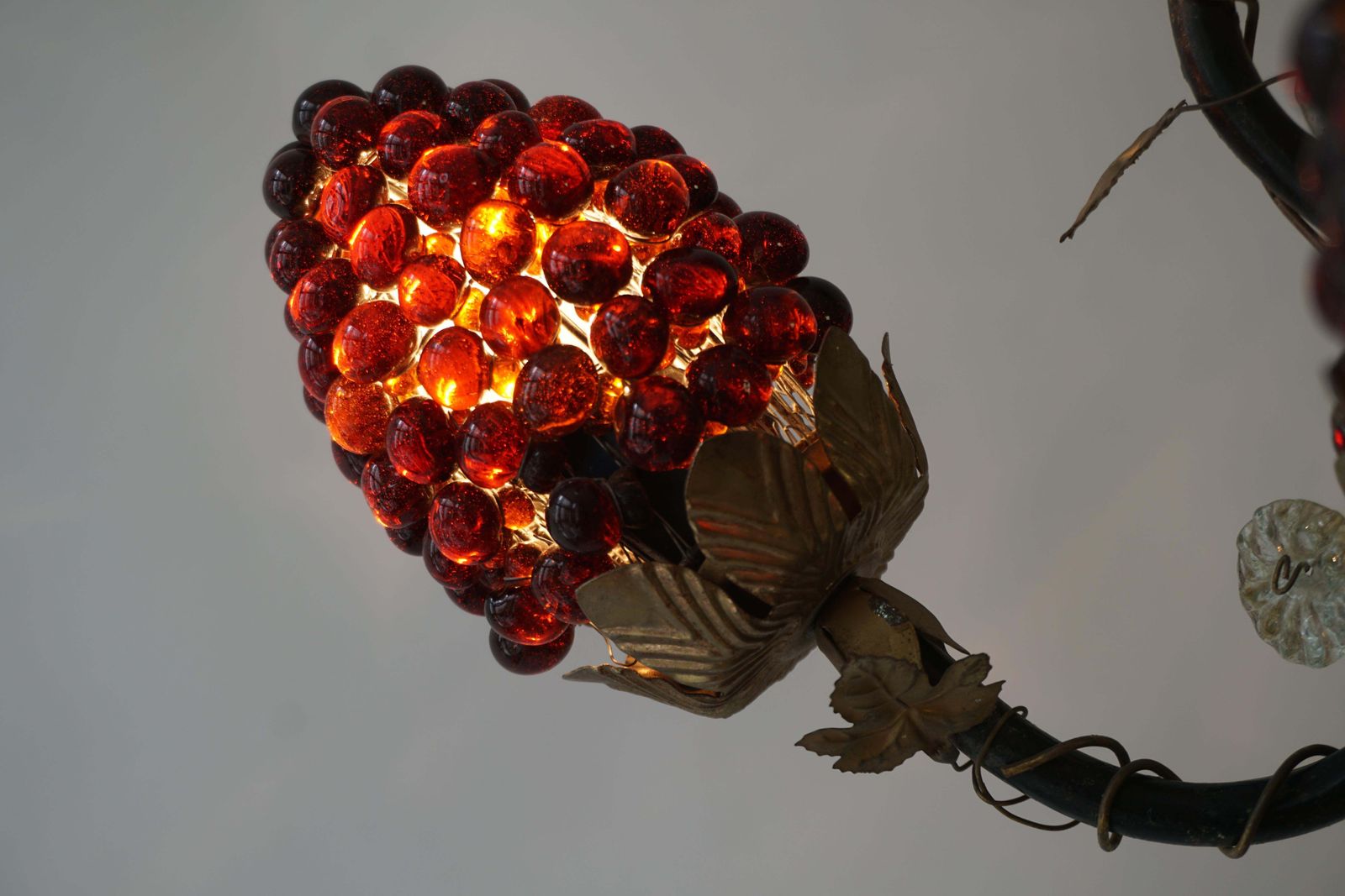 photo for sale Italian Venetian Murano Glass Grape And Flower Chandelier