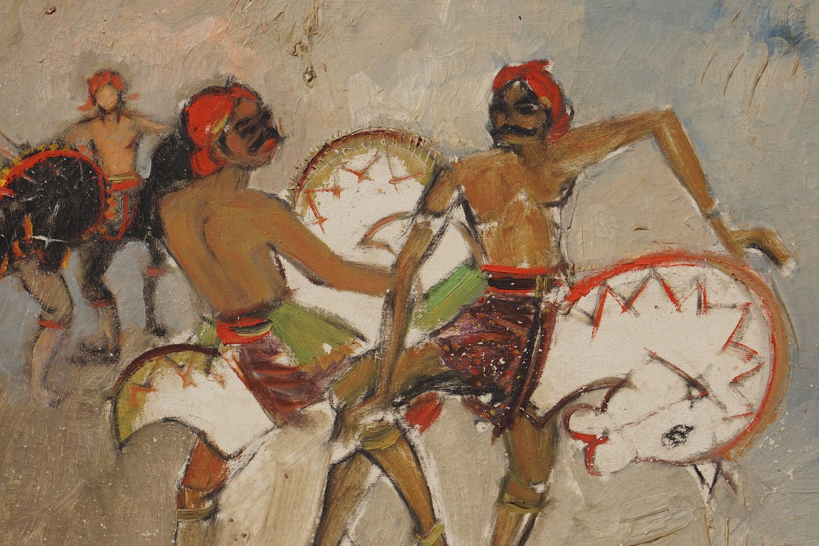 Dancers Painting By Bagong Kussudiardja, Indonesia, 1950s photo 2378.0