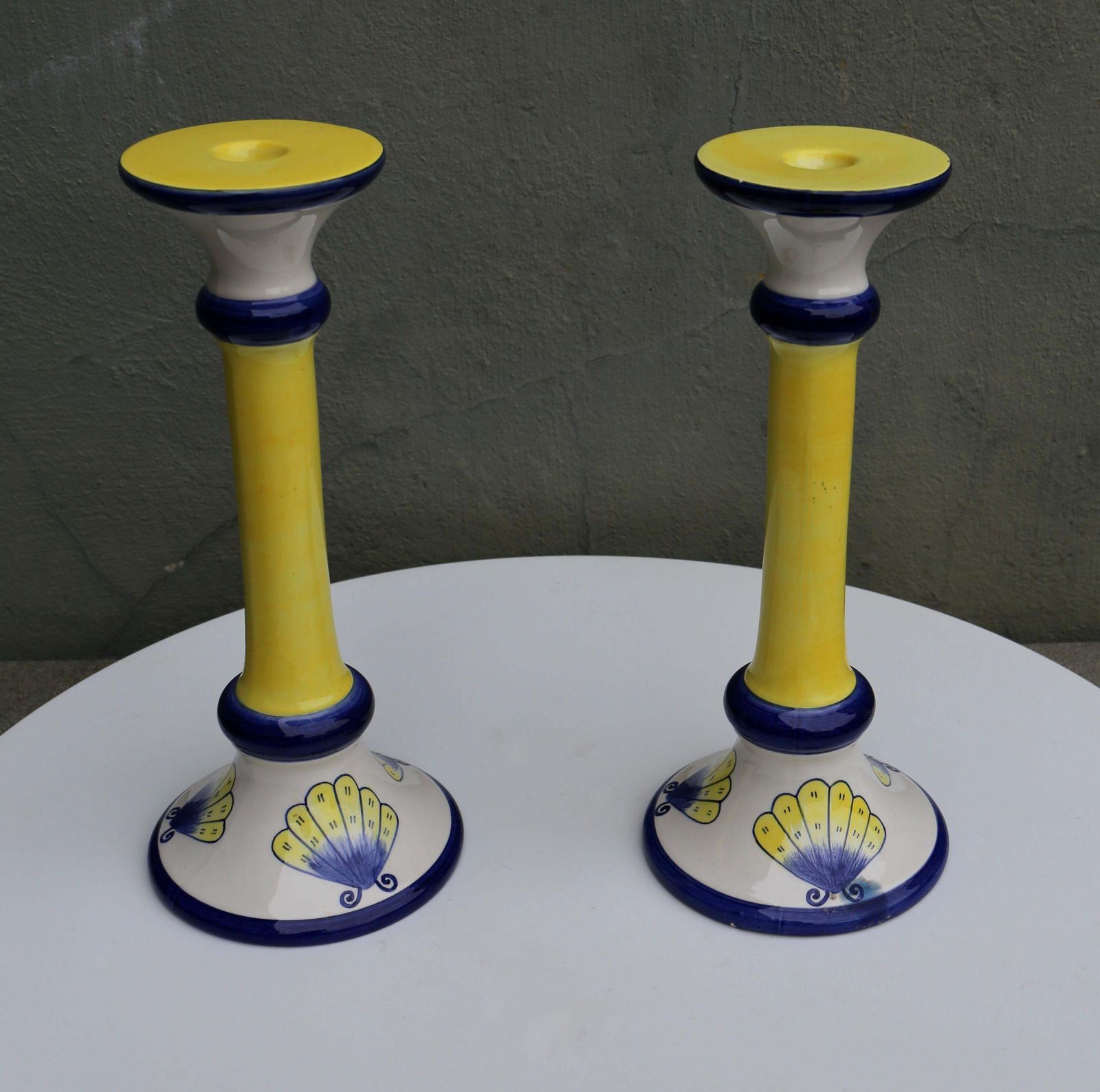 Pair Italian Hand Painted Butterfly Porcelain Candelabra photo 977.0