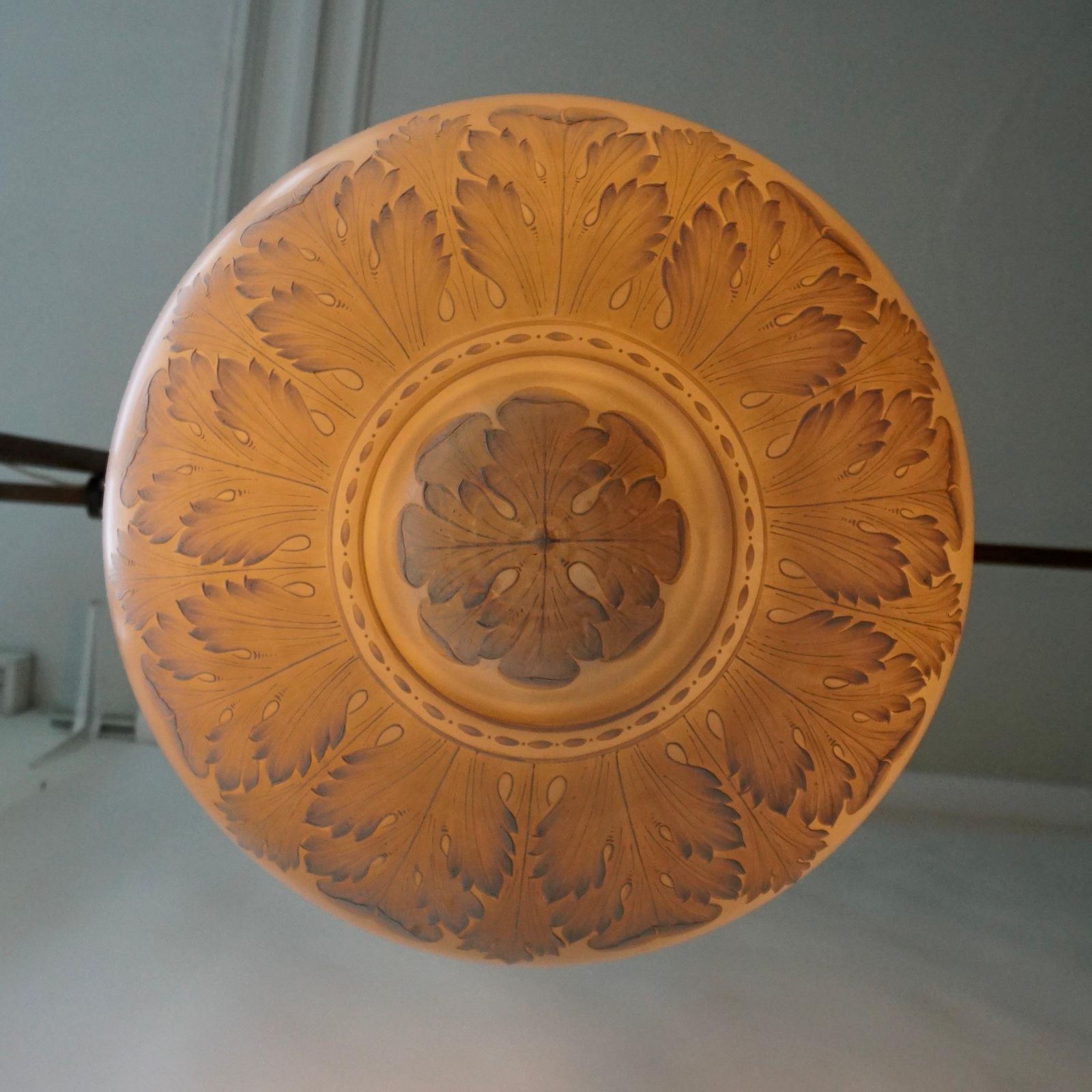 Lighting Superb Antique Lampshade Chandelier Lithophane, Biscuit From Porcelain photo