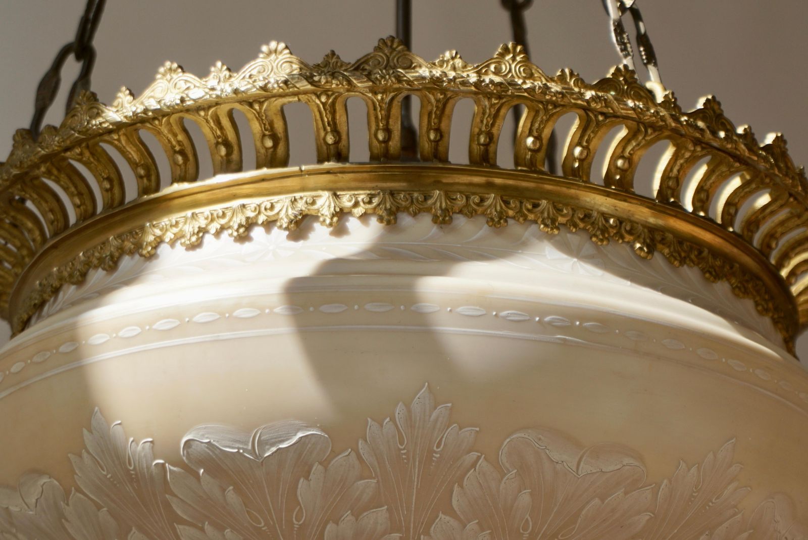 photo buy Superb Antique Lampshade Chandelier Lithophane, Biscuit From Porcelain