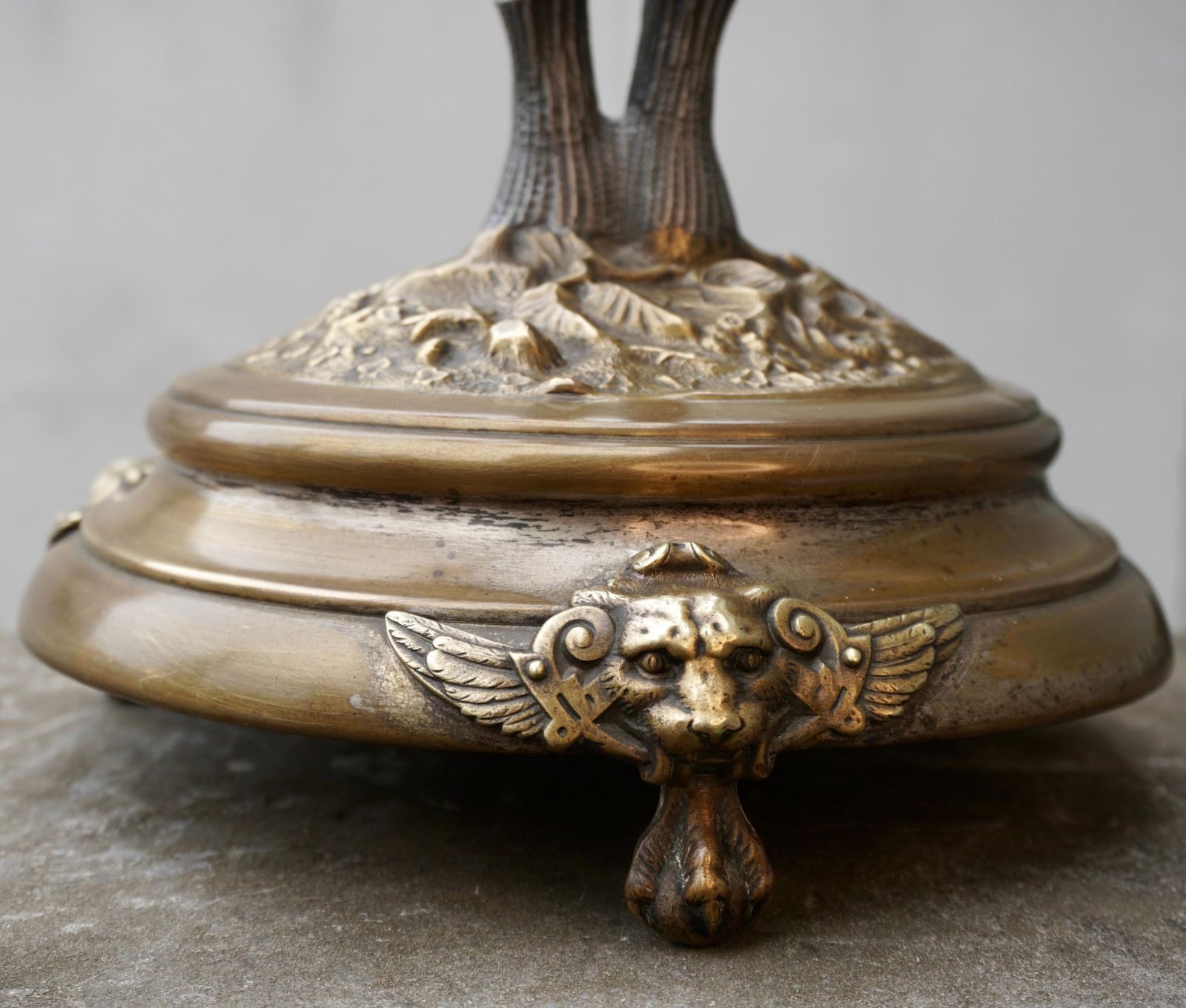 Home Decor Vintage Tropical Brass Palm Tree Leaf Leaves Candle Stick Holder photo