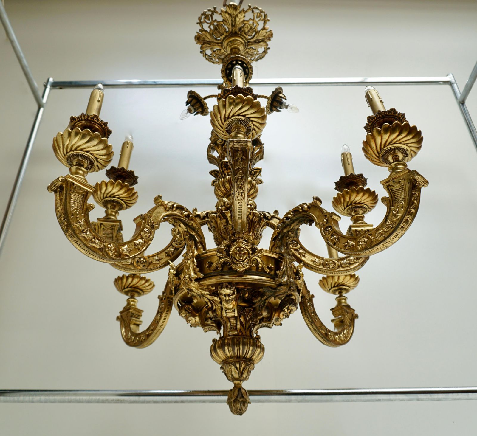 Mazarin Chandelier In Bronze, France photo for sale