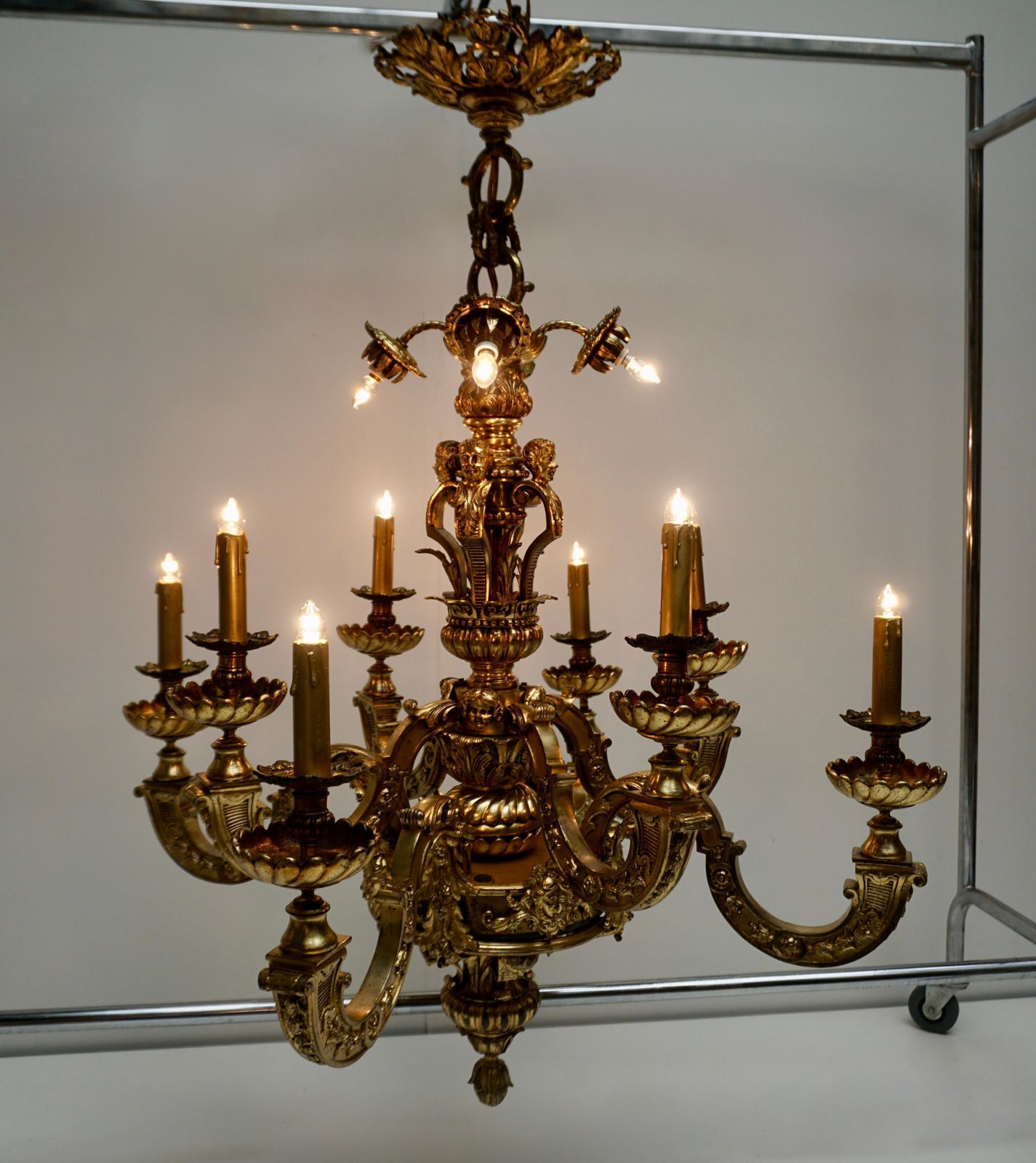 Mazarin Chandelier In Bronze, France photo buy