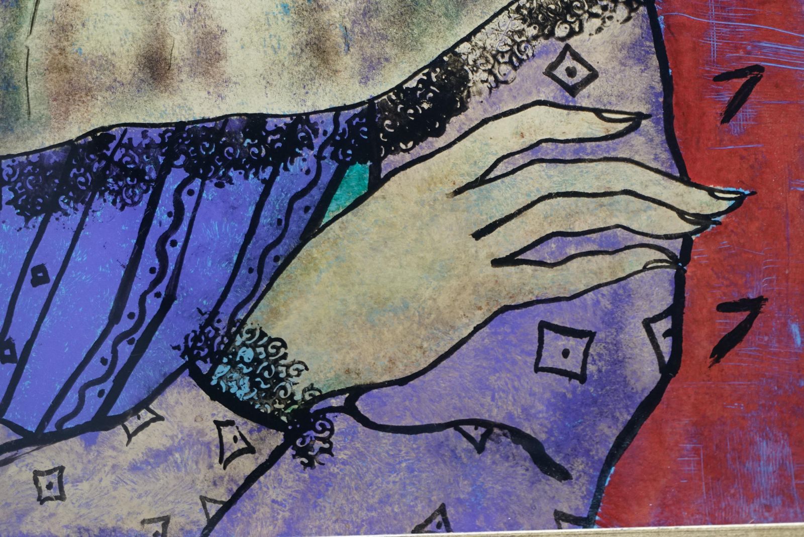 Malfet Eglomisé Harlequin Pierrot Painting photo buy