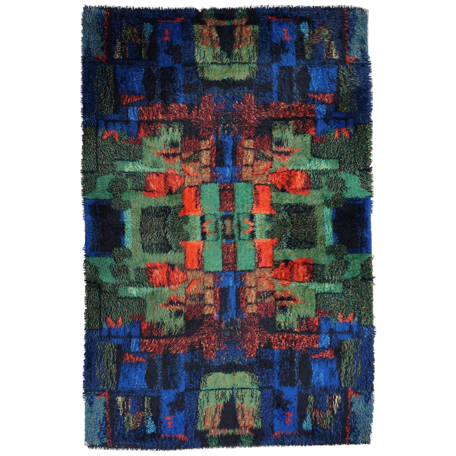 Ritva Puolita Gilde Muster Edition, Abstract Pure Wool Carpet Ca 1965