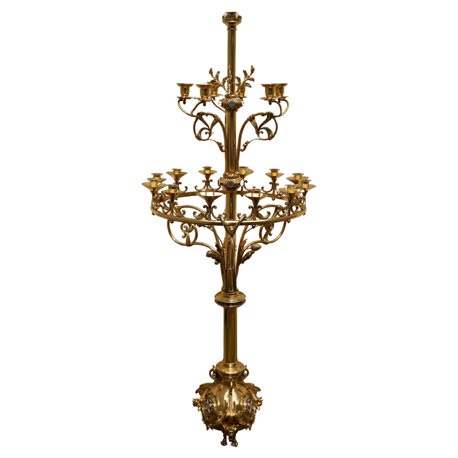 Large Church Antique Torcheres Floor Candlestick For 19 Candles photo furniture