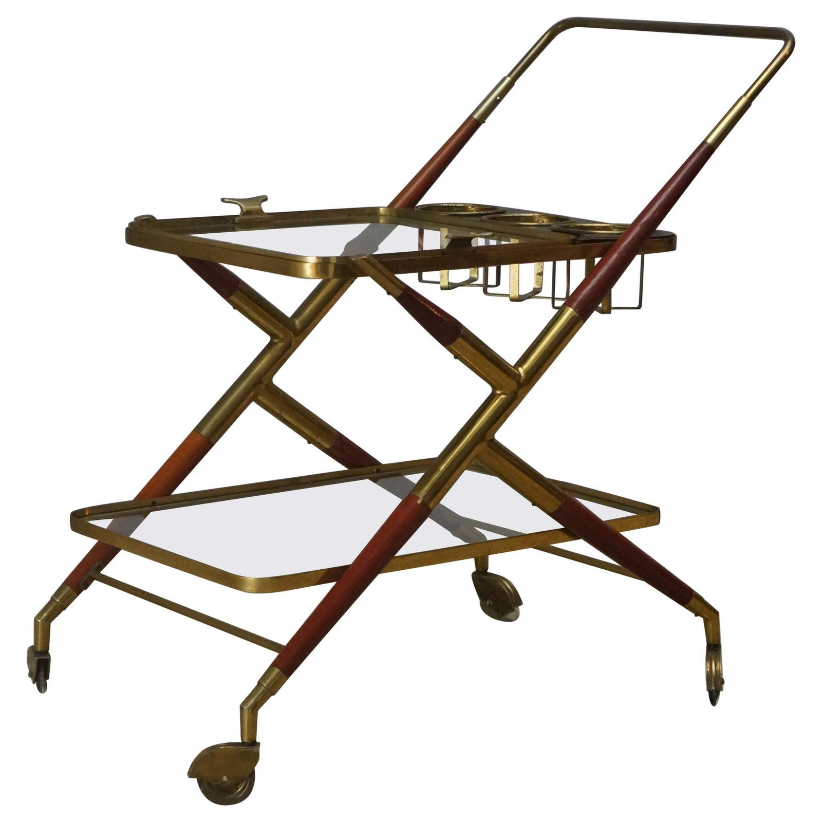 Liquor Trolley By Cesare Lacca   Brass And Rosewood