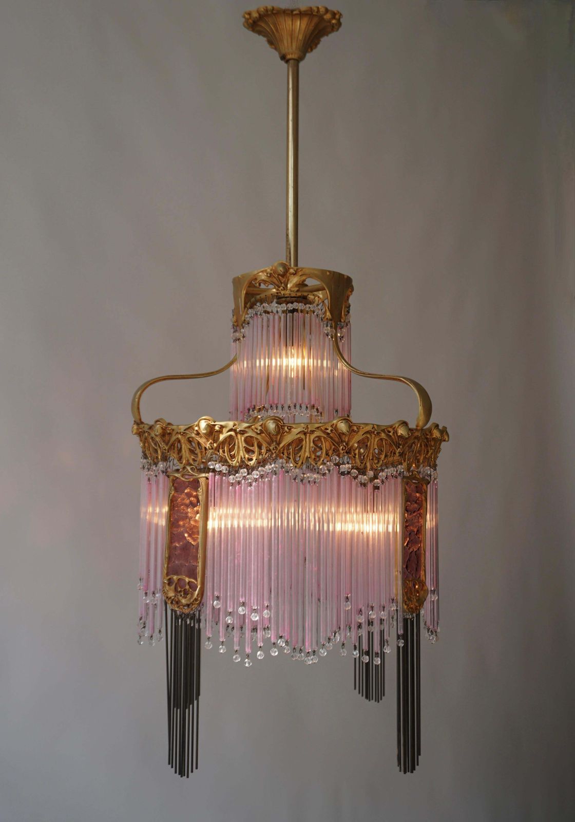 Art Nouveau Chandelier By Hector Guimard, France Paris 1900 1970 photo furniture