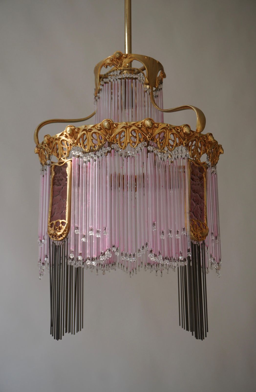 Art Nouveau Chandelier By Hector Guimard, France Paris 1900 1970 photo vintage