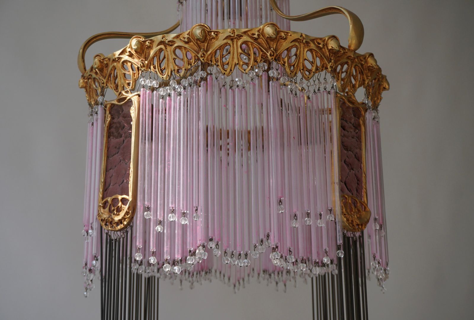 10615.0 Art Nouveau Chandelier By Hector Guimard, France Paris 1900 1970 photo