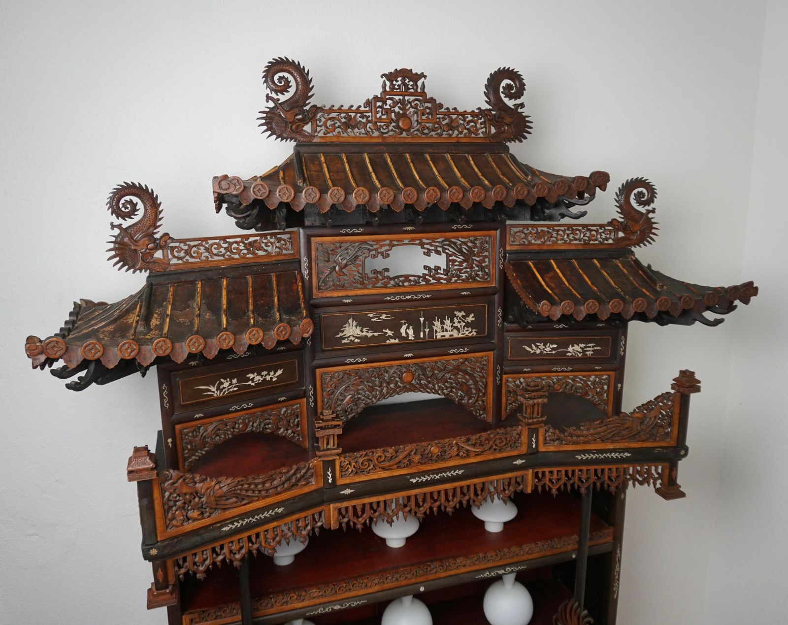 Rare And Beautiful Architectural Pagode Display Cabinet, China photo for sale