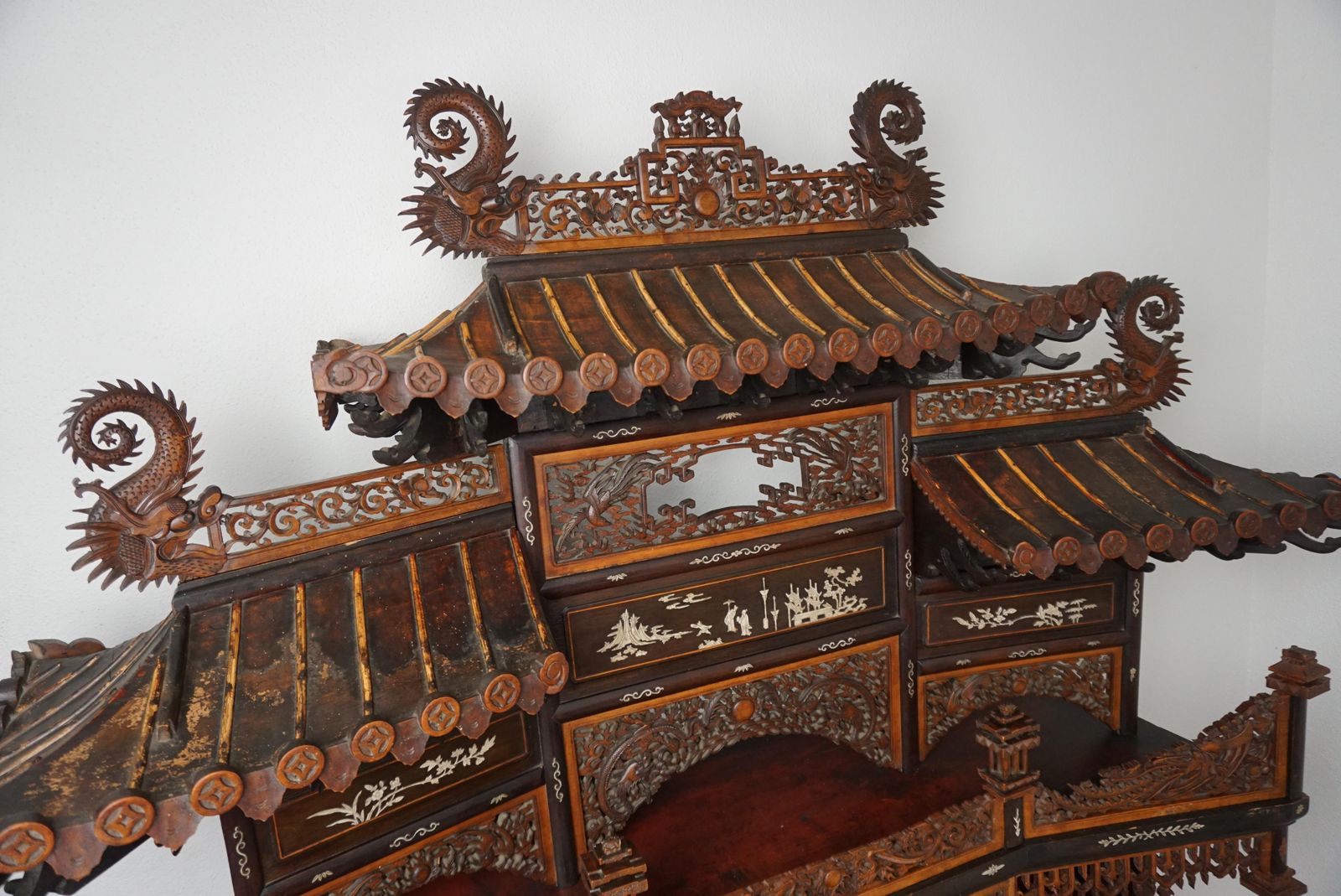 Rare And Beautiful Architectural Pagode Display Cabinet, China photo Furniture