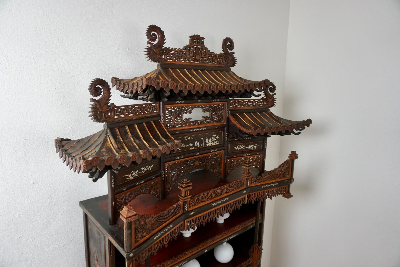 Rare And Beautiful Architectural Pagode Display Cabinet, China photo buy