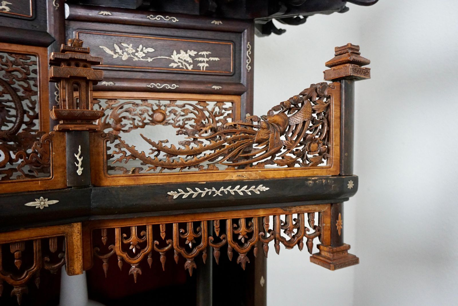 15053.0 Rare And Beautiful Architectural Pagode Display Cabinet, China photo