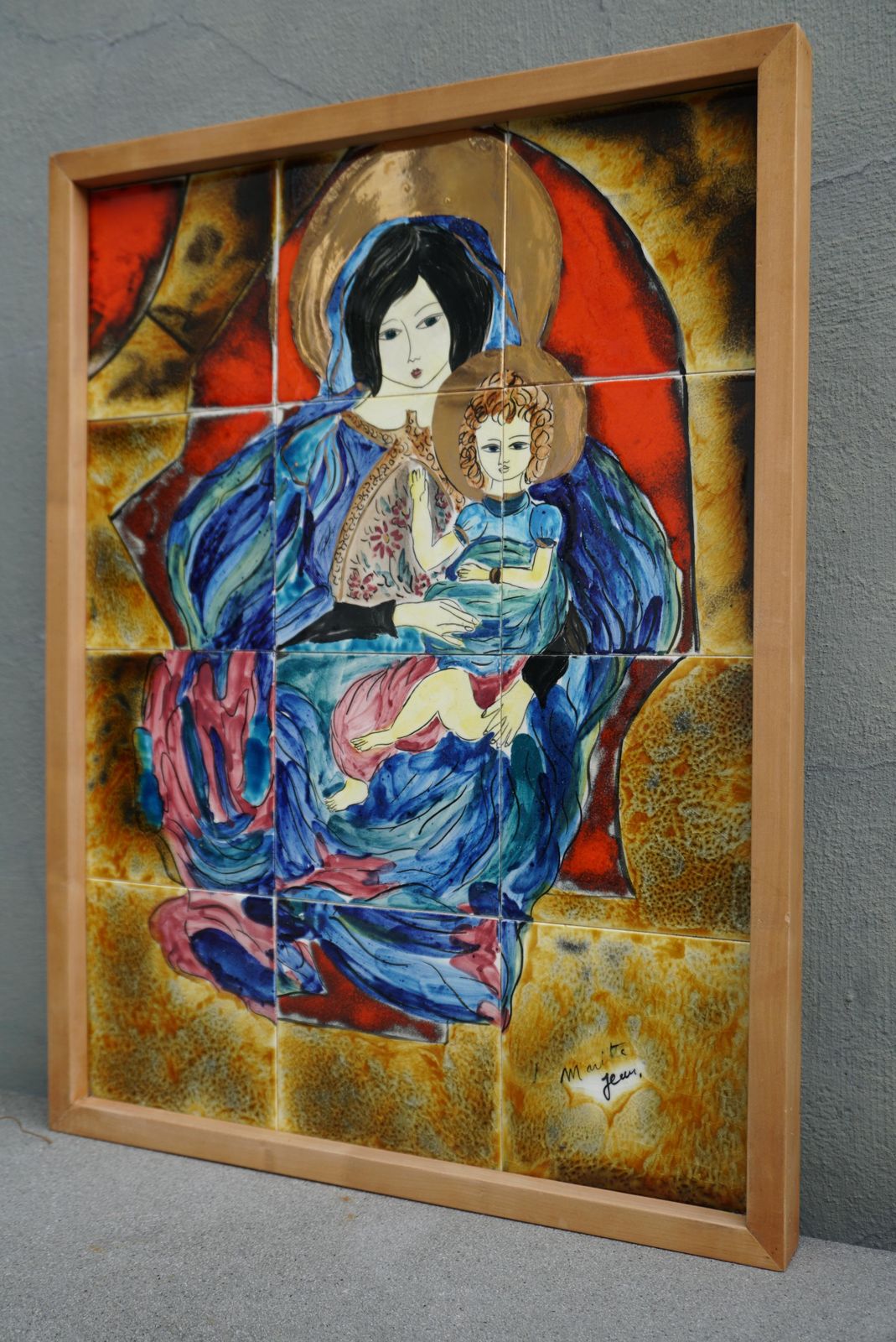 Madonna And Child Ceramic Wall Decoration photo for sale