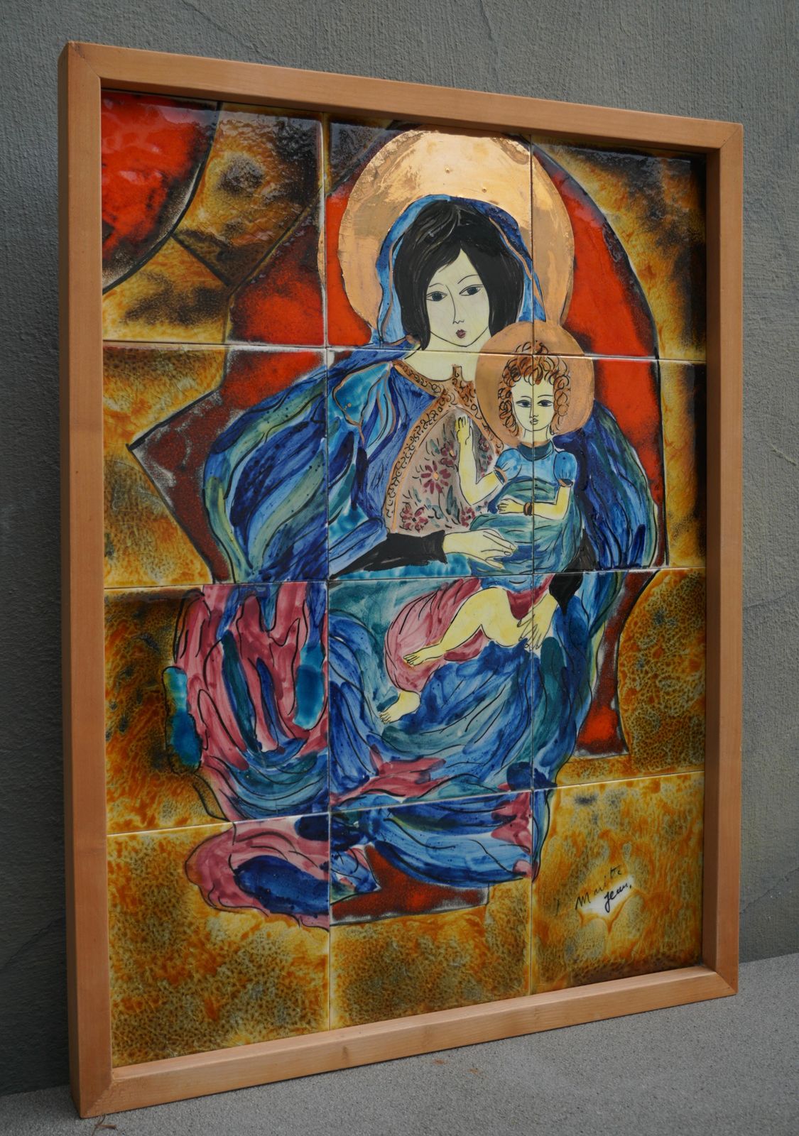 Madonna And Child Ceramic Wall Decoration photo Art