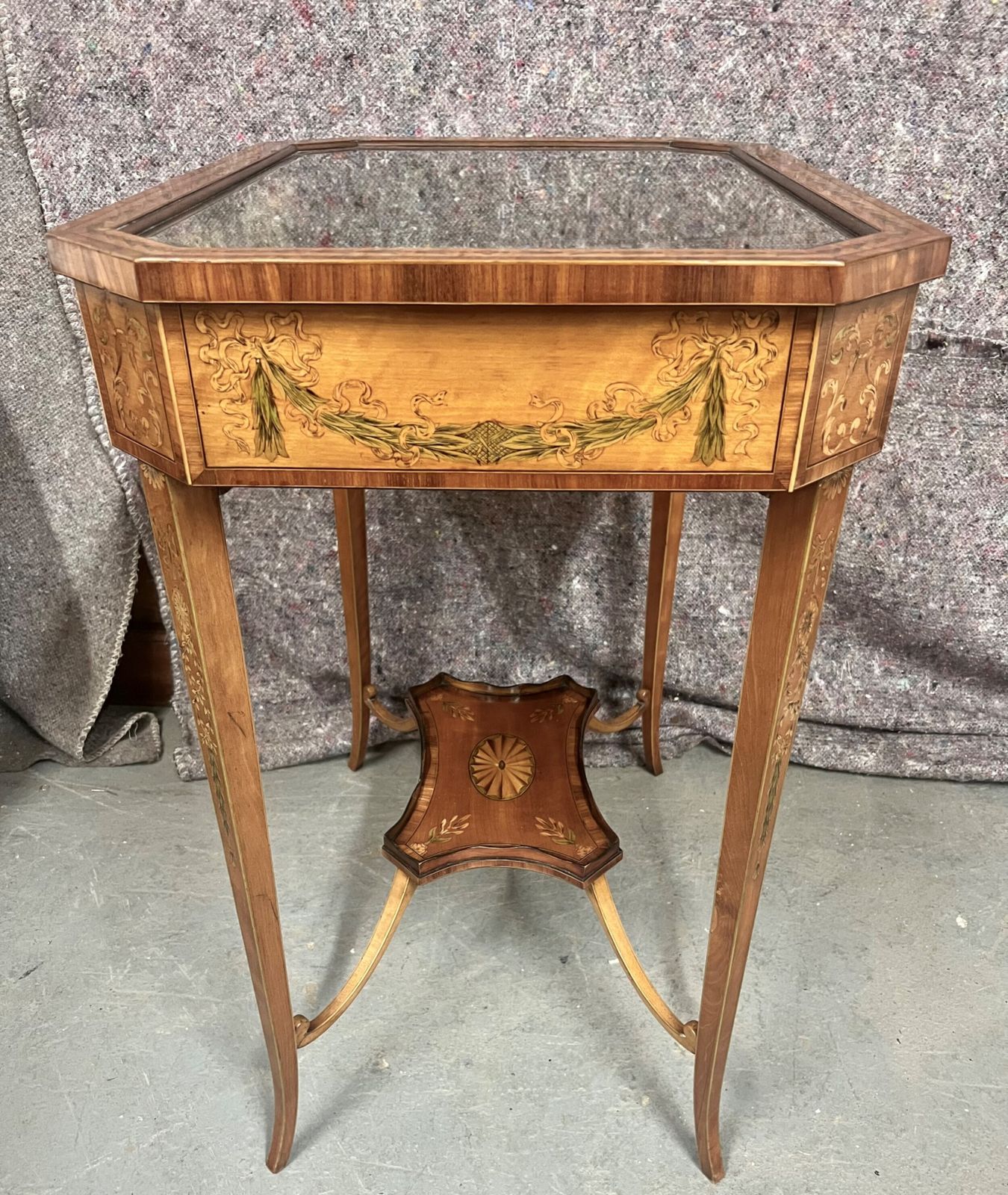Superb Antique Satinwood & Inlaid Bijouterie Cabinet photo for sale