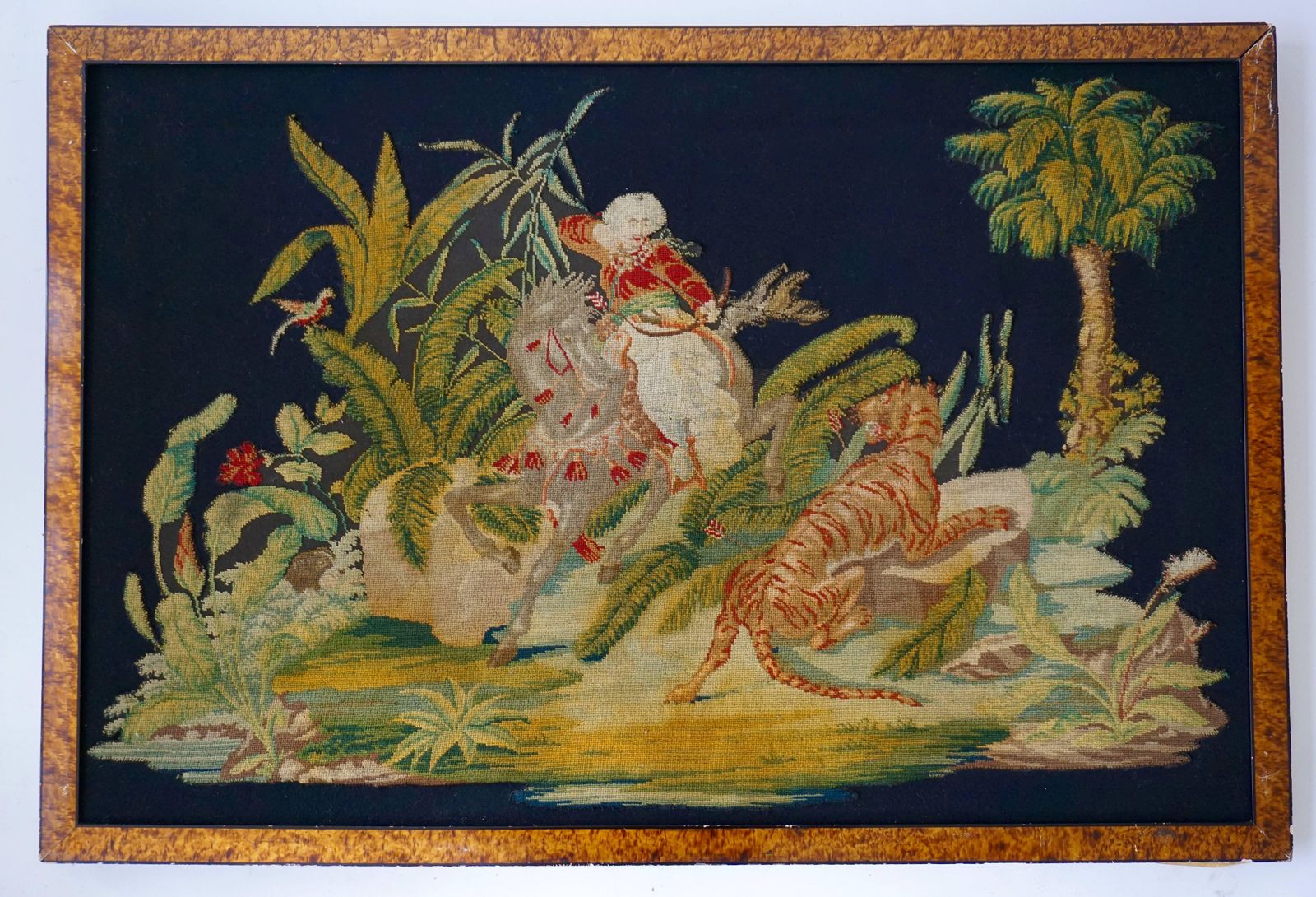 Pair Of Gros Point Stitched Panels Representing Orientalist Scenes photo Art