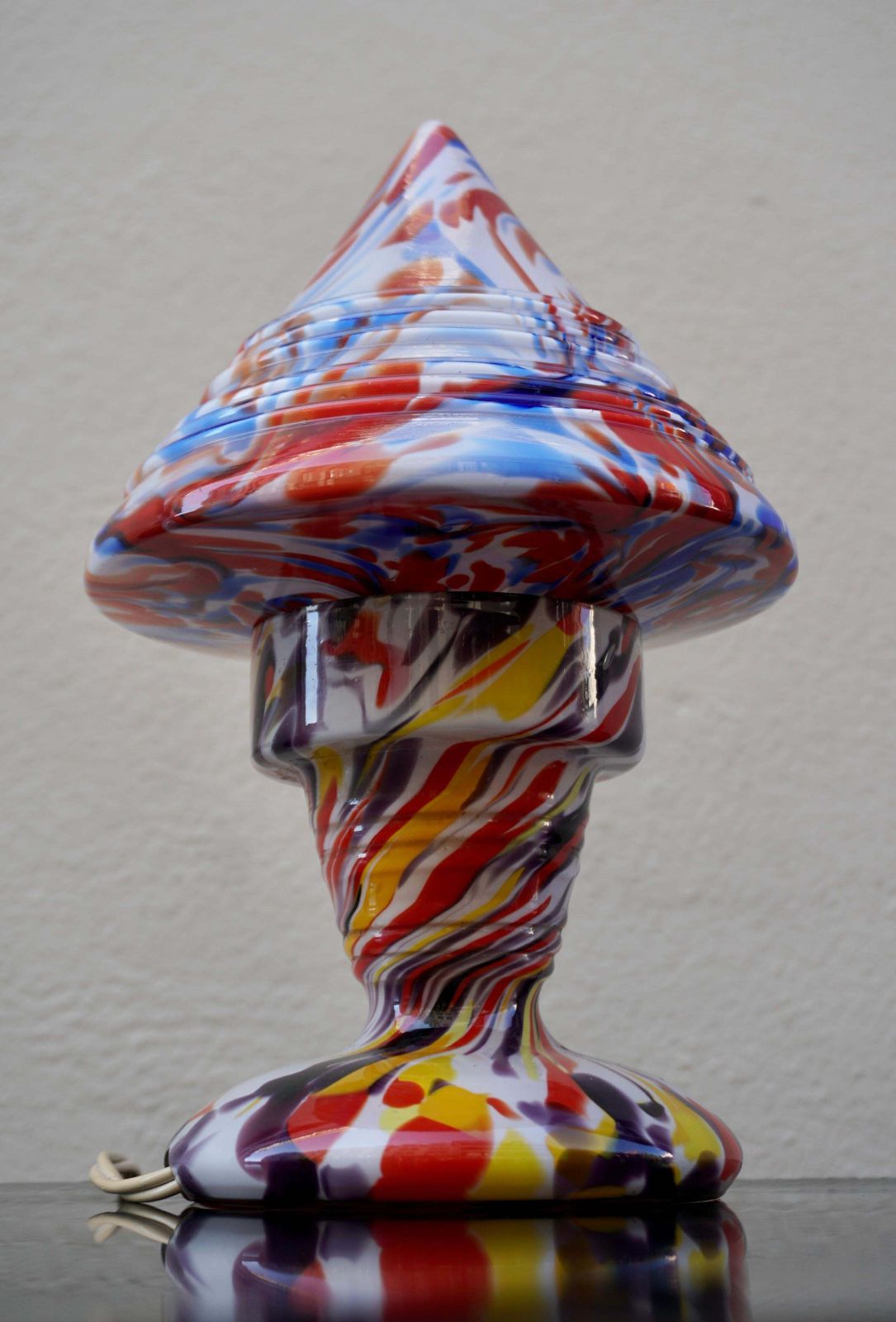Multicoloured Fratelli Toso Millefiori Lamp, Murano, Circa 1910 photo vinterior