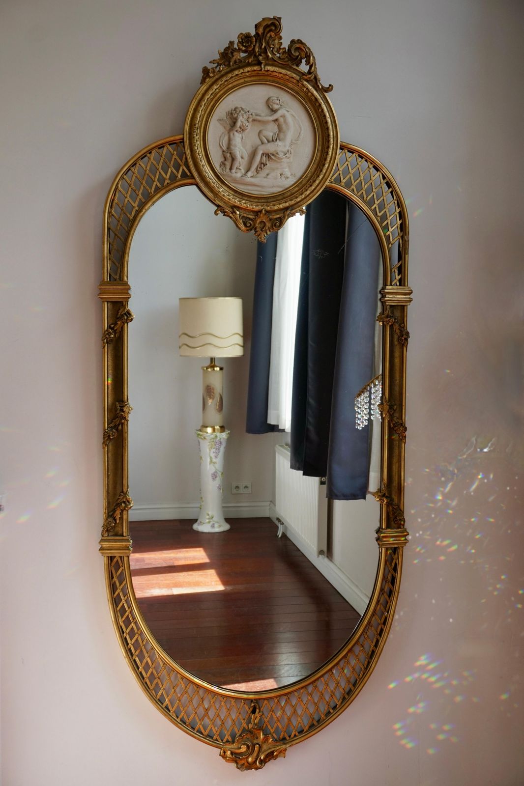 19th Century Monumental Italian Rococo Floor Mirror photo for sale