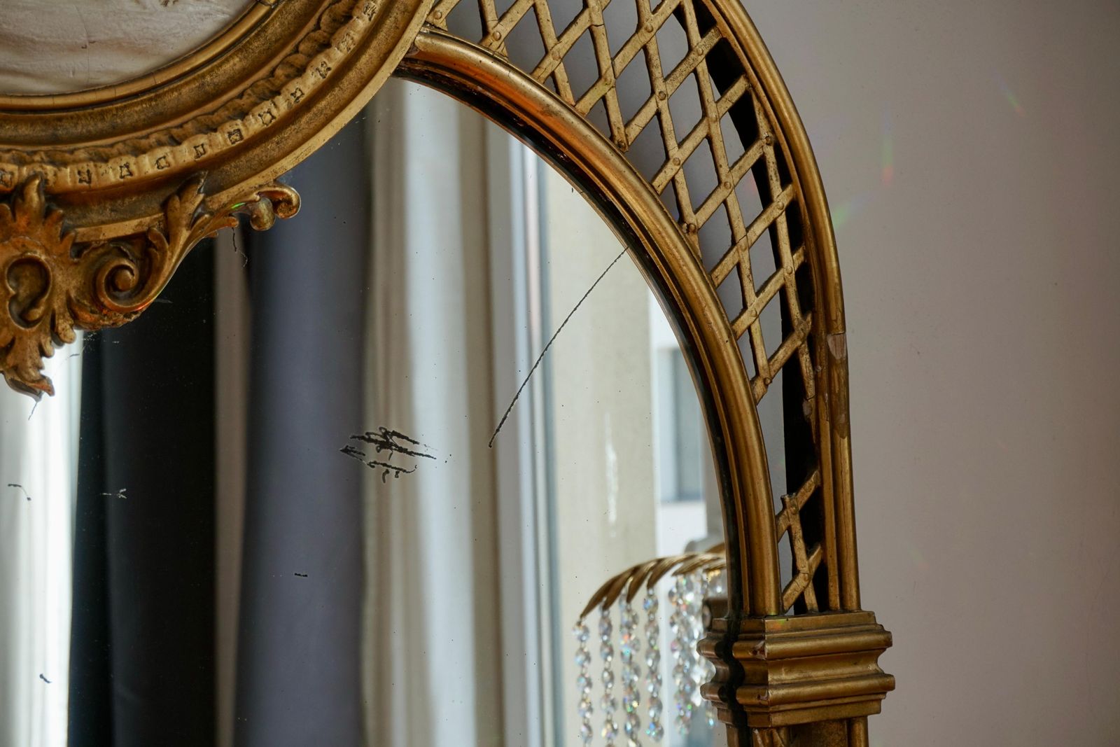19th Century Monumental Italian Rococo Floor Mirror photo buy