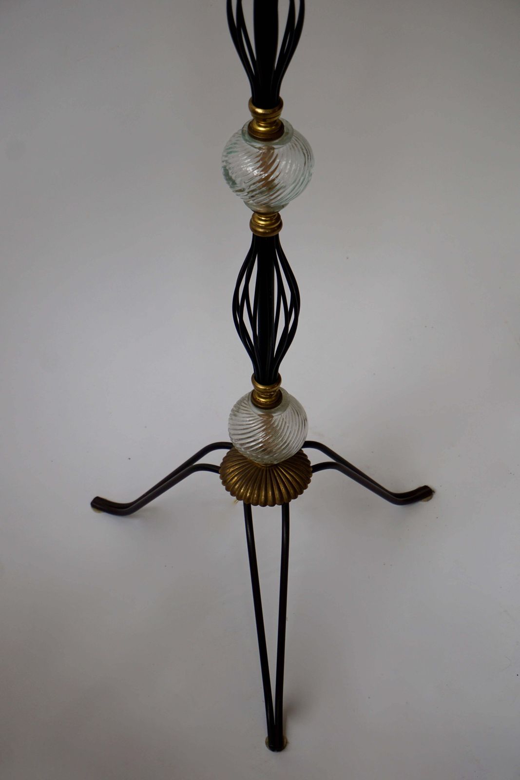Italian Elegant Floor Lamp In Brass And Glass photo Lighting