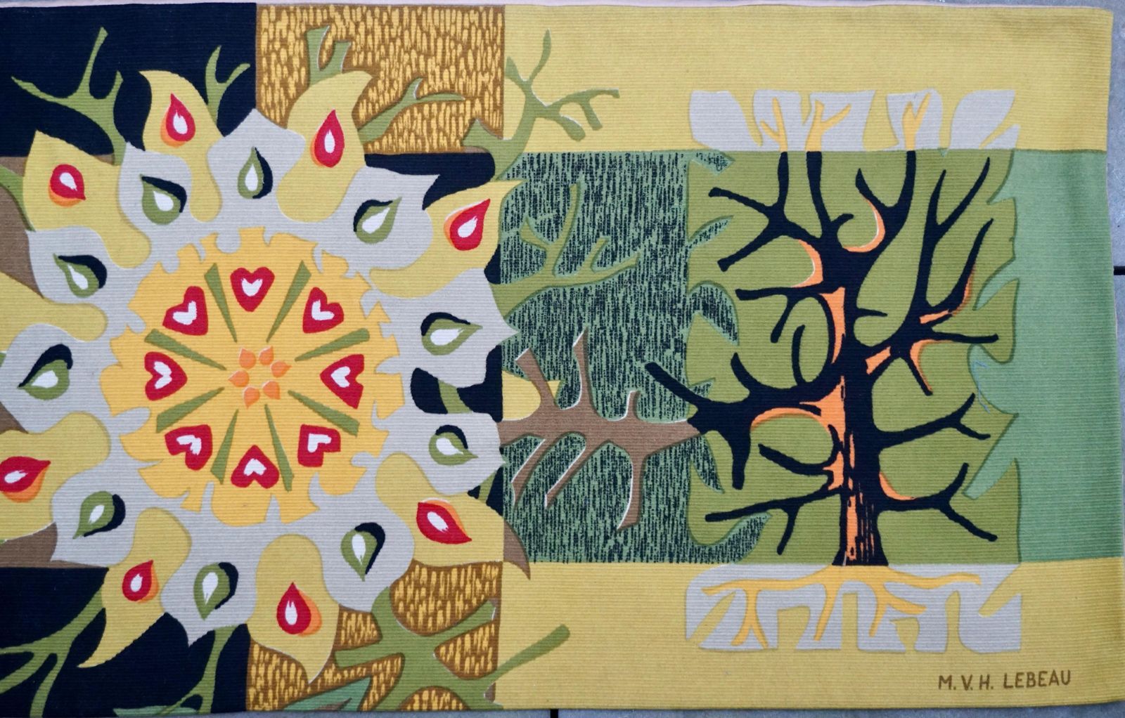 “The Golden Birds” Signed Michèle Van Hout Le Beau, Circa 1970 photo Art