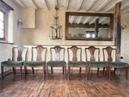 Rare Original Howard & Sons Antique Green Carver Elbow Dining Chairs Set Of 8 photo for sale
