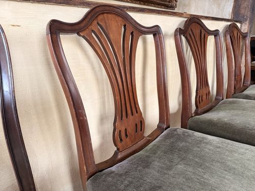 Rare Original Howard & Sons Antique Green Carver Elbow Dining Chairs Set Of 8 photo 5400.0