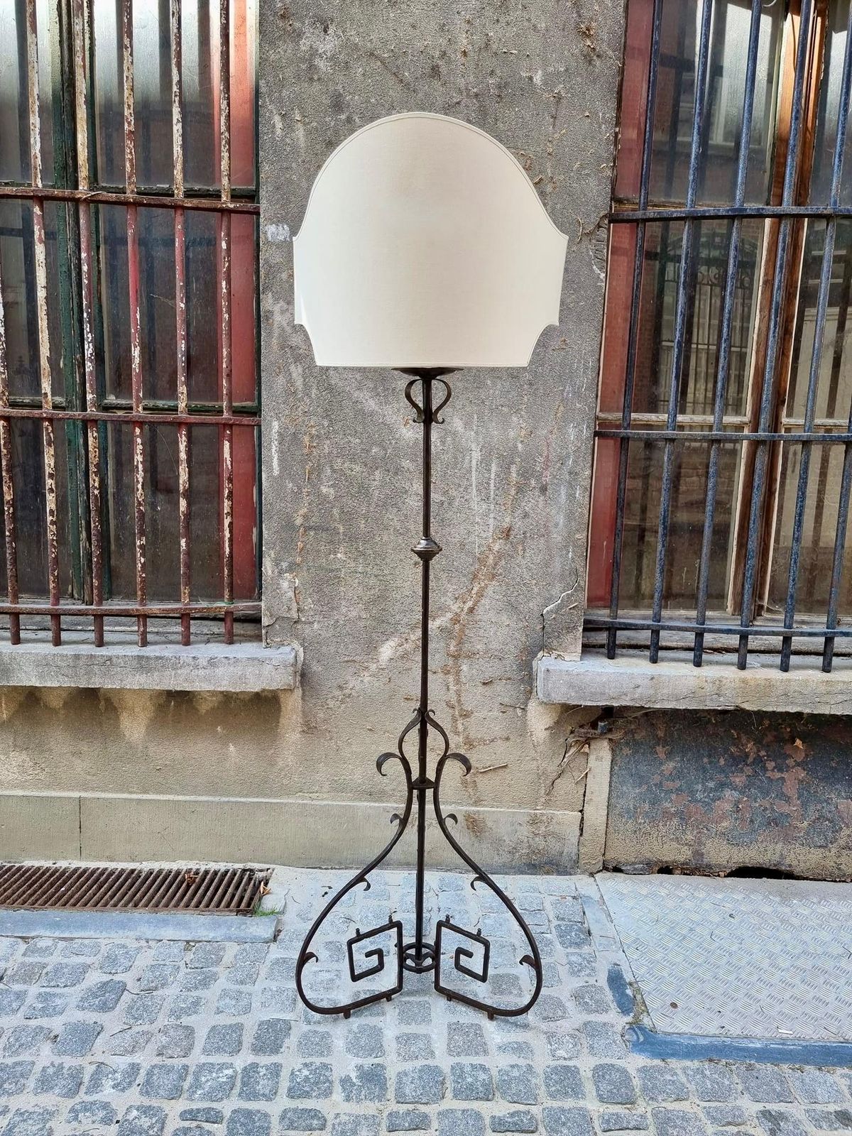 Four Antique Wrought Iron Art Deco Castle Monastery Floor Lamps Or Candlestick photo buy
