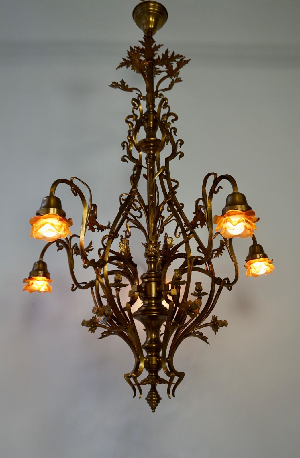 Large And Top Quality, Elegant & Exquisite 5 Light Art Nouveau Chandelier photo 10615.0