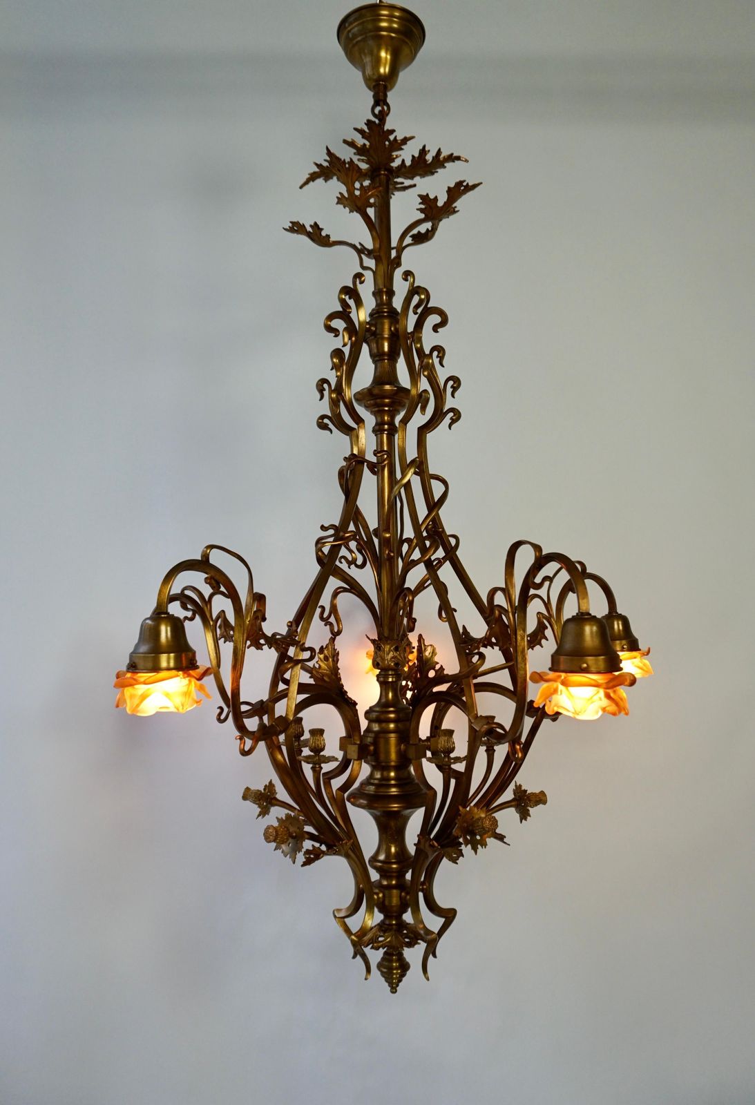 Large And Top Quality, Elegant & Exquisite 5 Light Art Nouveau Chandelier photo buy