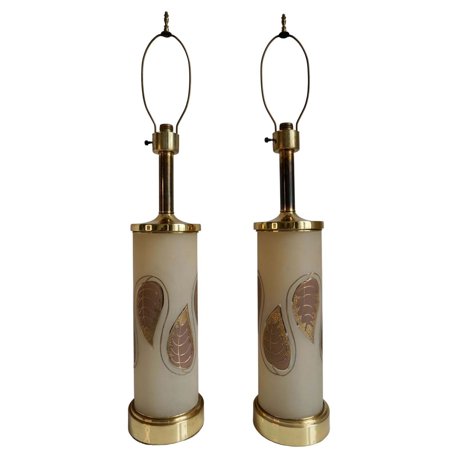 Pair Of 1970s Hollywood Regency Art Glass And Gilt Murano Glass Lamps photo for sale