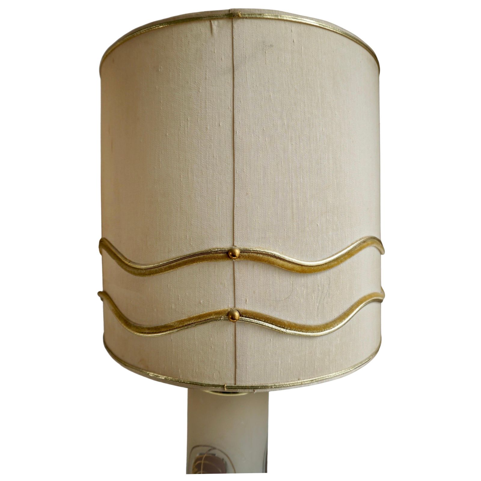 Lighting Pair Of 1970s Hollywood Regency Art Glass And Gilt Murano Glass Lamps photo