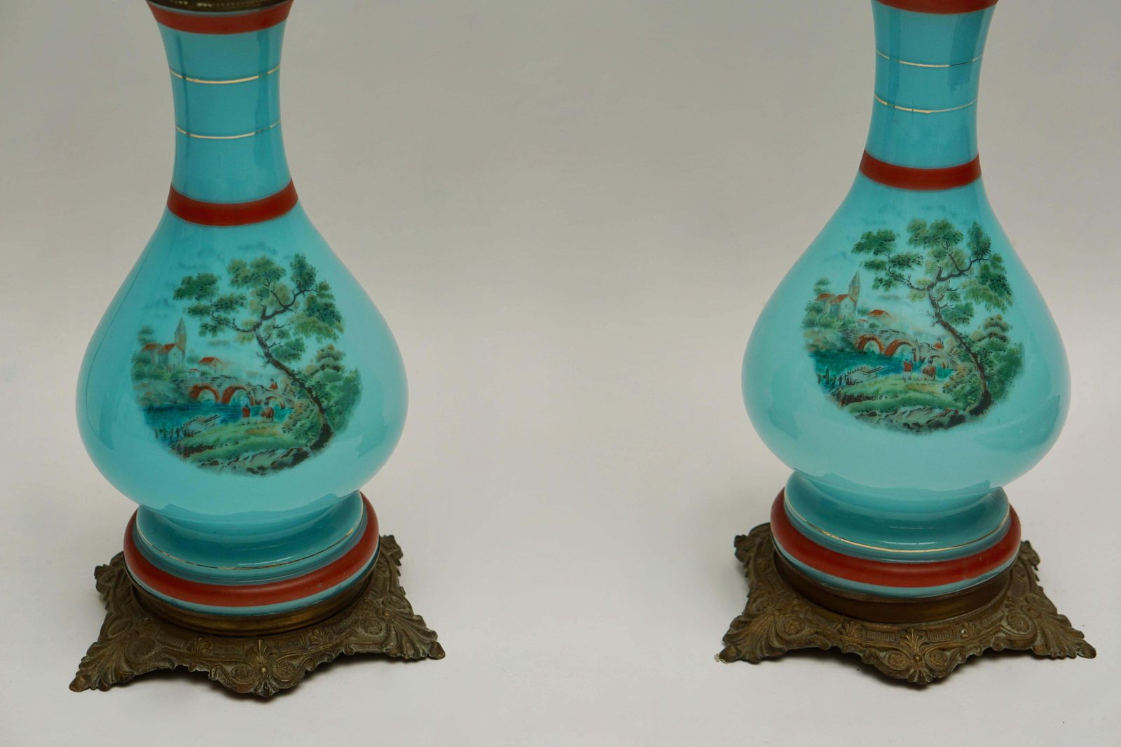 Pair Of 19th Century French Opaline Lamps photo buy