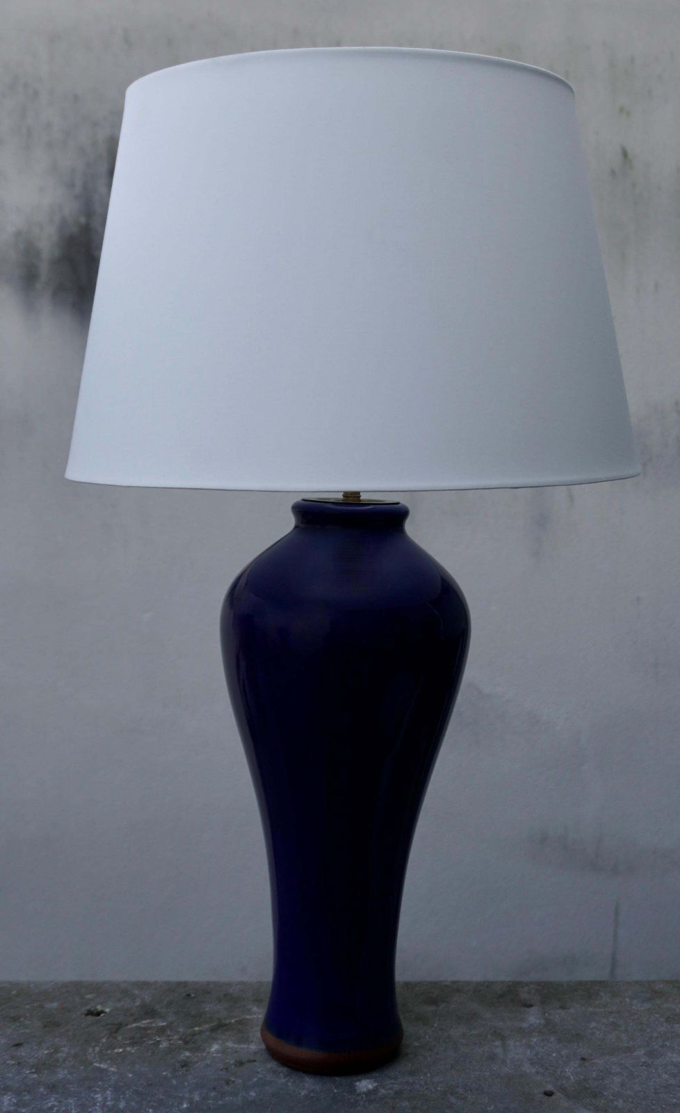 Pair Of Cobalt Blue Vases, Wired Into Lamps photo Lighting