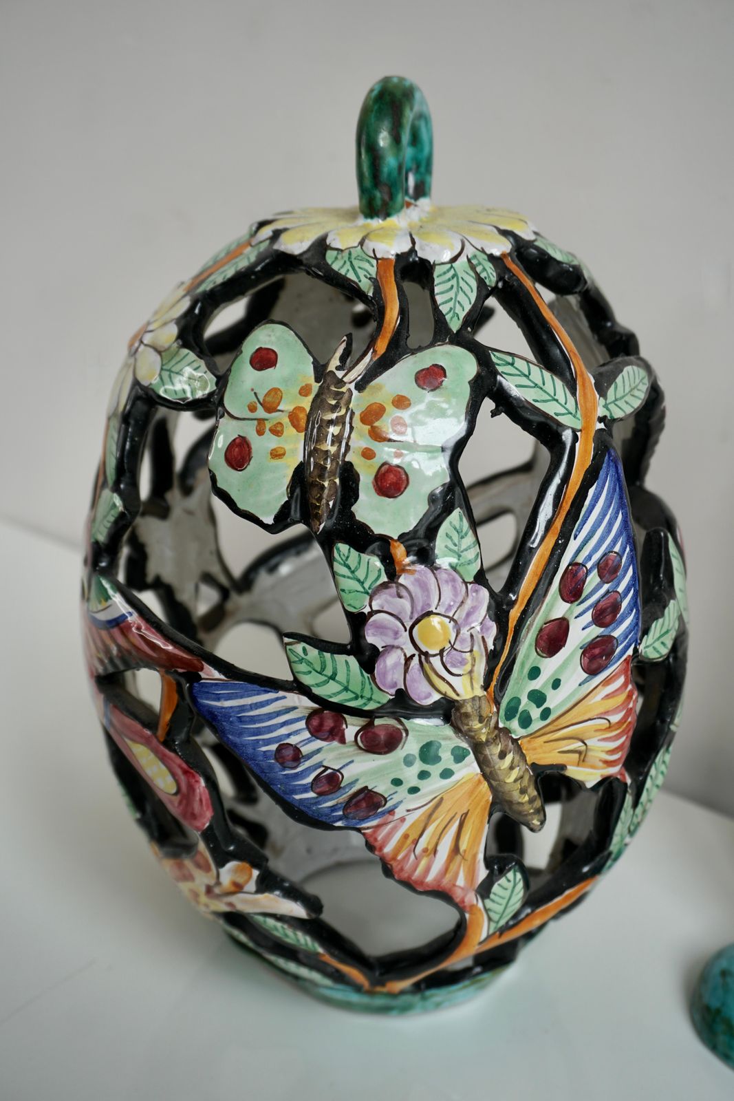 photo for sale Lovely Mid Century Modern Bird Cage Wall Light With Butterfly Birds And Flowers