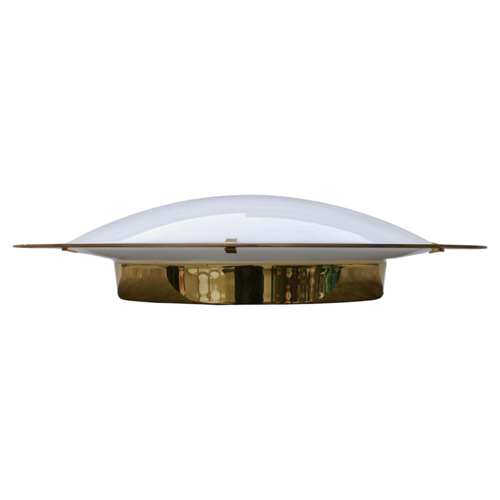 One Of Four Limburg Flush Mount Or Wall Lights, Brass Opal Glass, 1970s photo furniture