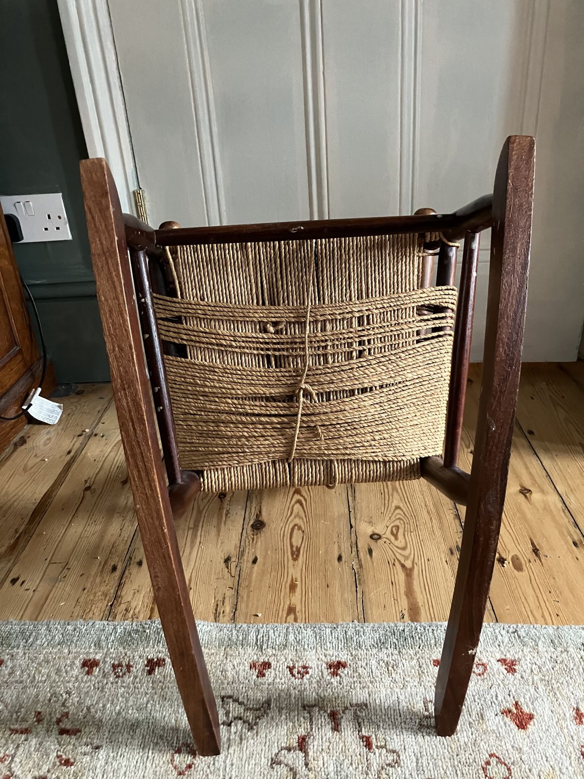 Miniature Mahoghany Rocking Chair With Brass Inlay photo for sale