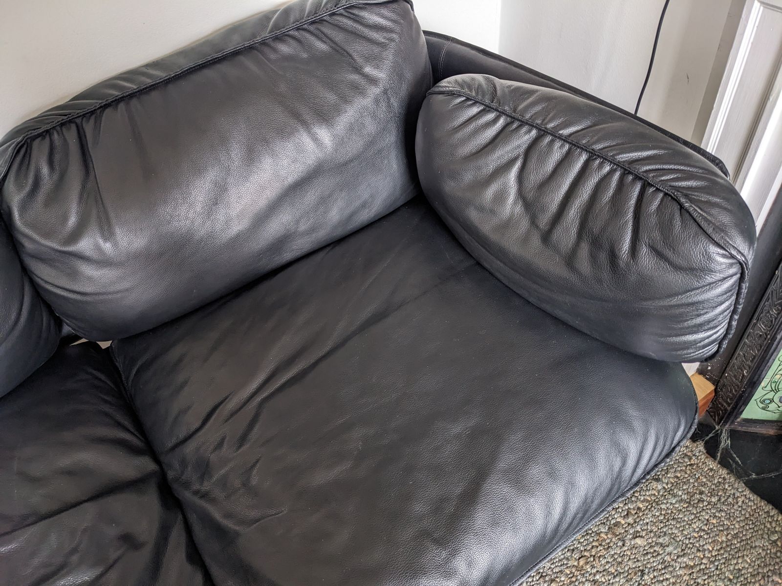 &Tradition Black Leather 2 Seater Cloud Sofa photo for sale