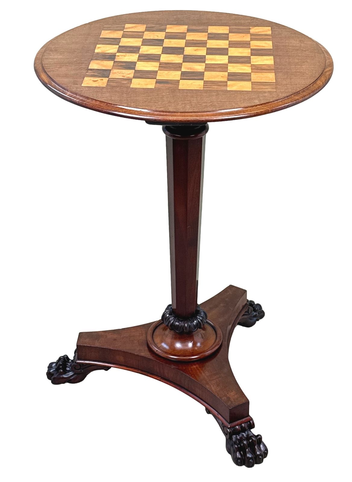 Mid 19th Century Chess Top Lamp Table (England, Circa 1840) photo 2850.0