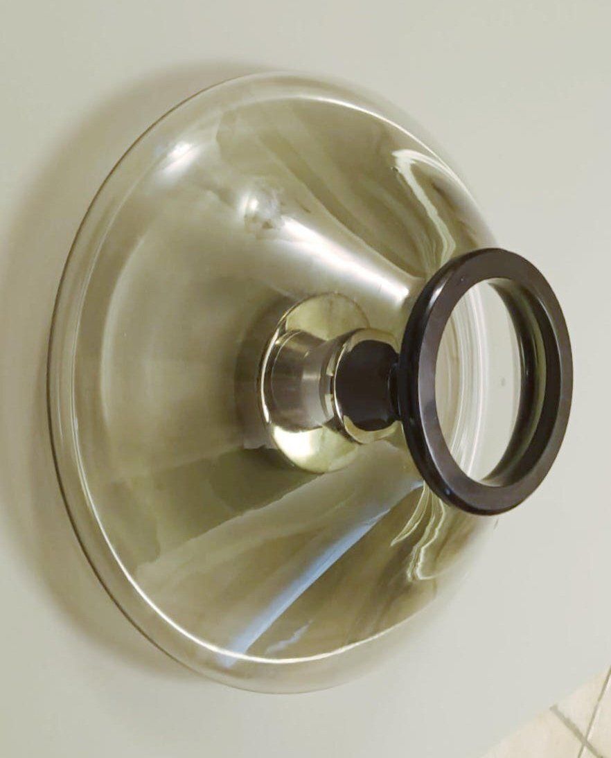 Pair Of Smoky Murano Sconces / Flush Mounts By Leucos photo furniture
