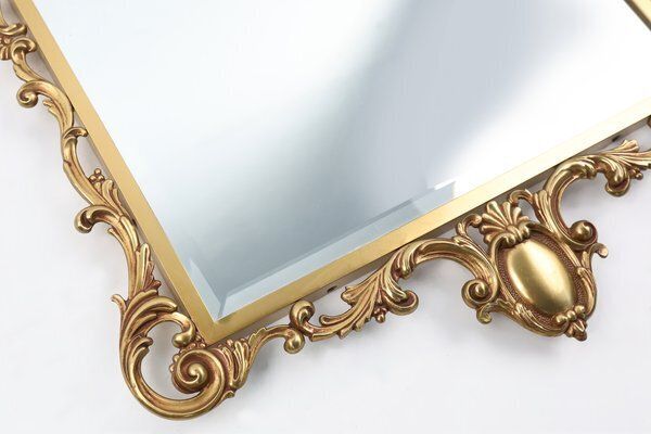 20th Century Louis XV French Copper Beveled Wall Mirror, 1950s photo vinterior