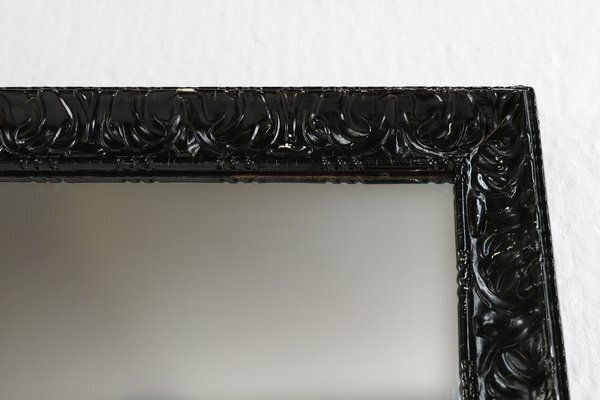 Baroque Black Large Oak Fireplace Mirror, France, 1850s photo furniture
