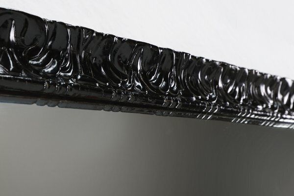 Baroque Black Large Oak Fireplace Mirror, France, 1850s photo for sale
