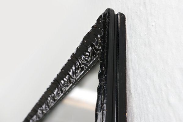 Baroque Black Large Oak Fireplace Mirror, France, 1850s photo vinterior