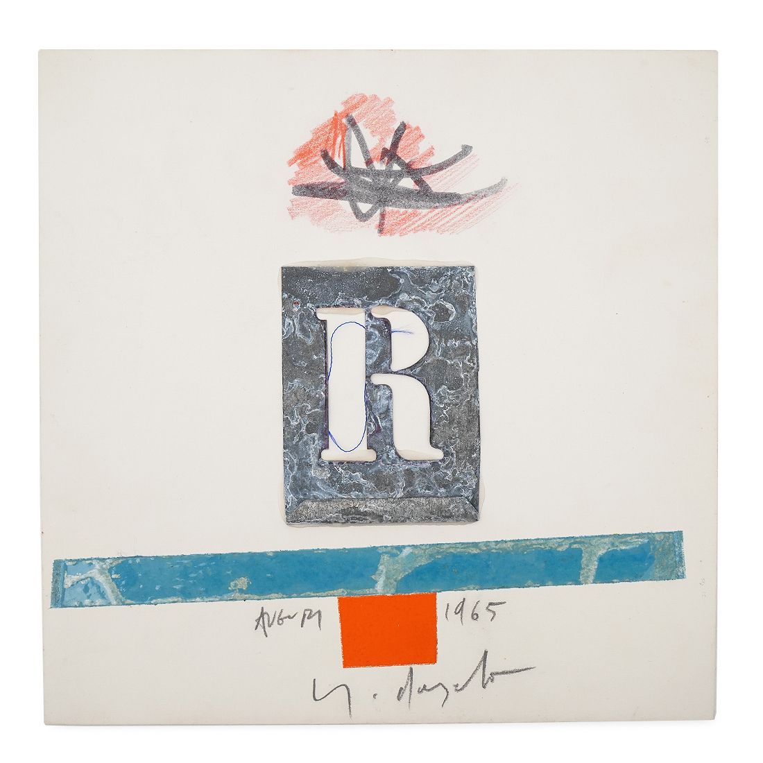 Mixed Media On Cardboard And Collage By Sergio Dangelo, 1960s photo Art